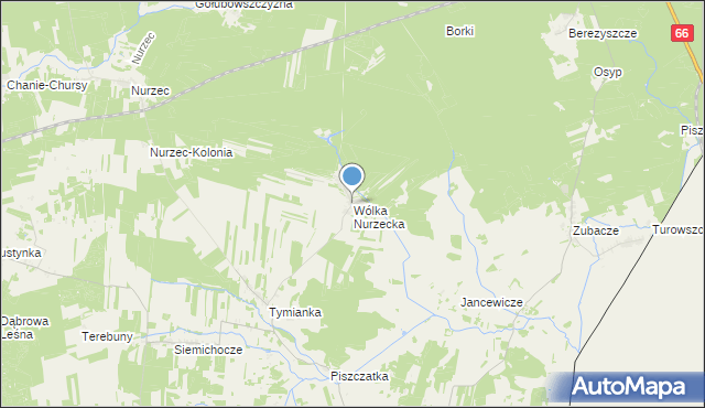 mapa Wólka Nurzecka, Wólka Nurzecka na mapie Targeo